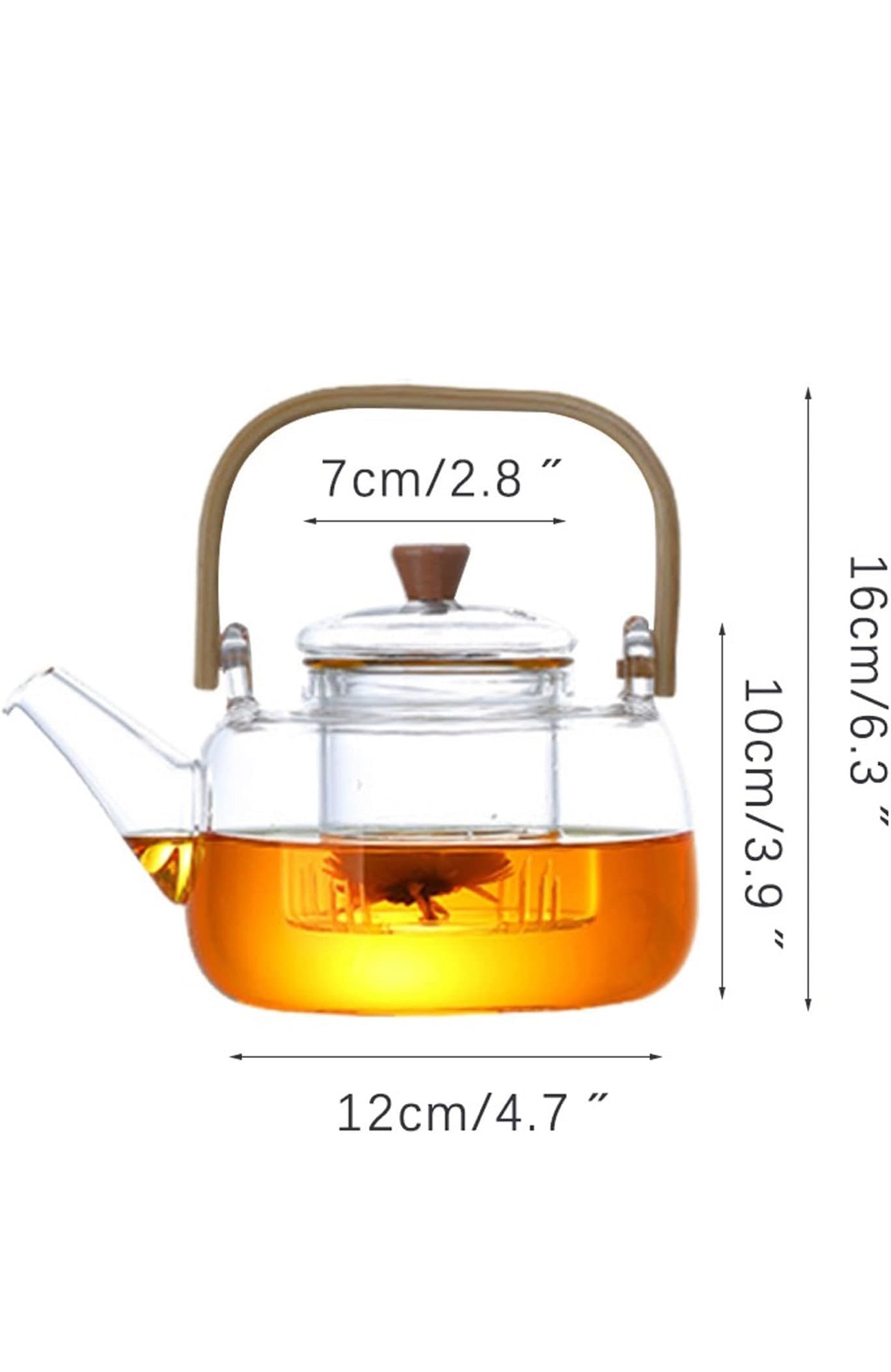 Kettle Teapot Heat Resistant Glass Teapot Clear Tea Pot with Infuser for Puer Tea Portable Tea Kettle 0.8/1L Teapots